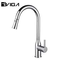 Bath Brush Chrome Faucets Water Filter Solid Brass Kitchen Sink Tap Water Mixer