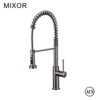 New Arrival Deck Mounted Brass Spring Chrome Brushed Nickel Kitchen Sink Faucet With Pull Out Sprayer