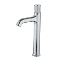 Azeta High Brass Chrome Bathroom Faucet Deck Mounted Single Lever Mixer Water Wash Basin Tap