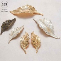 America Design Zinc Alloy Leaf Shape Chrome Gold Antique Cabinet Wardrobe Drawer Pull Handles And Knobs