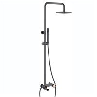 Industrial handle rose gold and black color wall mounted shower