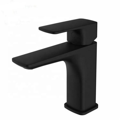 Bathroom Faucet Matte Black Solid Brass Bathroom Solid Basin Faucet Cold and Hot Water Mixer Single Handle Tap