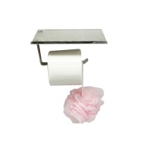 Wall mounted SUS 304 stainless steel toilet roll paper holder with mobile phone shelf