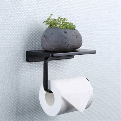 Brass Toilet Paper Holder Tissue Hanger Bathroom Rolling Paper Holder Phone Shelf Matte Black Chrome Gold Wall Mount Hold